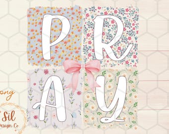 Floral Pray PNG, Christian Sublimation Design (Digital Download)