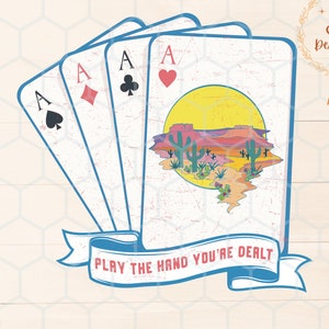 Cartes de poker Cowboy PNG pour sublimation, la main qui vous est distribuée png, sublimation occidentale, téléchargement de conception occidentale, meilleur vendeur png, png à la mode