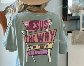 Retro Christian PNG File for Sublimation, Western Christian Png, Cute Christian PNG files, Jesus Png File, The Way The Truth The Life png