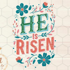 Ha resucitado PNG, diseño de sublimación cristiano de Pascua (descarga digital) imagen 3