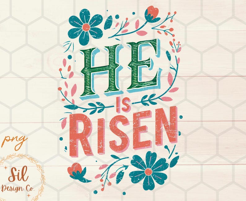 Ha resucitado PNG, diseño de sublimación cristiano de Pascua (descarga digital) imagen 3