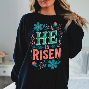 Ha resucitado PNG, diseño de sublimación cristiano de Pascua (descarga digital) imagen 1