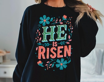 He Is Risen PNG, Christian Easter Sublimation Design (Digital Download)