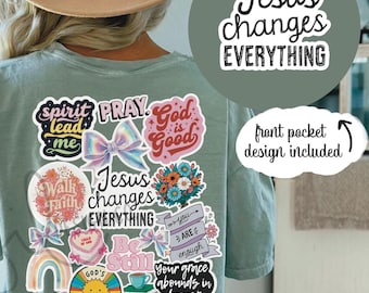 Christian PNG, Trendy Christian Collage Sublimation, Inspirational Retro Christian Design, Faith png, Jesus design, Jesus Changes Everything