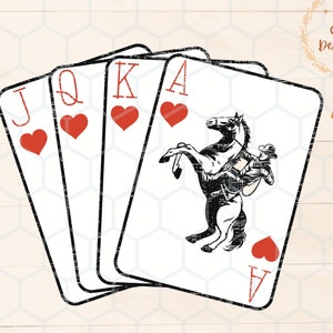 Cowboy Hearts Cards PNG pour sublimation, Western Poker Cards, Cowboy PNG, Western PNG, Western Sublimation Design Download, Best Seller Png