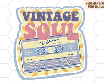Vintage Soul Cassette Tape PNG | Retro Sublimation Design (Digital Download)
