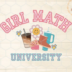 昇華用ガール数学大学png、基本的に無料のpng、ガール数学シャツデザイン、シャツ用のかわいいpng、面白いガール数学png dtf画像