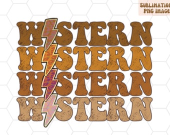 Western Leopard Lightning Bolt PNG, Trendy Shirt Design (Digital Download)