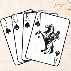Cowboy Playing Cards PNG pour sublimation, Western Poker Cards, Cowboy PNG, Western PNG, Western Sublimation Design Download, Best Seller Png