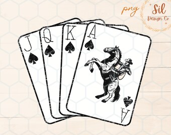 Cowboy Playing Cards PNG for Sublimation, Western Poker Cards, Cowboy PNG, Western PNG, Western Sublimation Design Download, Best Seller Png