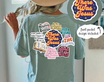 There Was Jesus Lyrics Collage Sublimation, Inspirational Retro Christian Design, Faith png, Jesus design, Trendy Christian png, DTF image