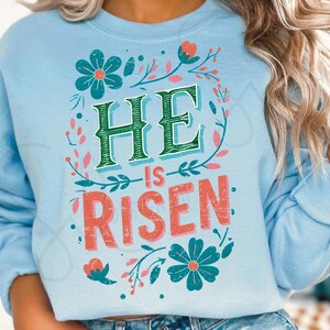 Ha resucitado PNG, diseño de sublimación cristiano de Pascua (descarga digital) imagen 2