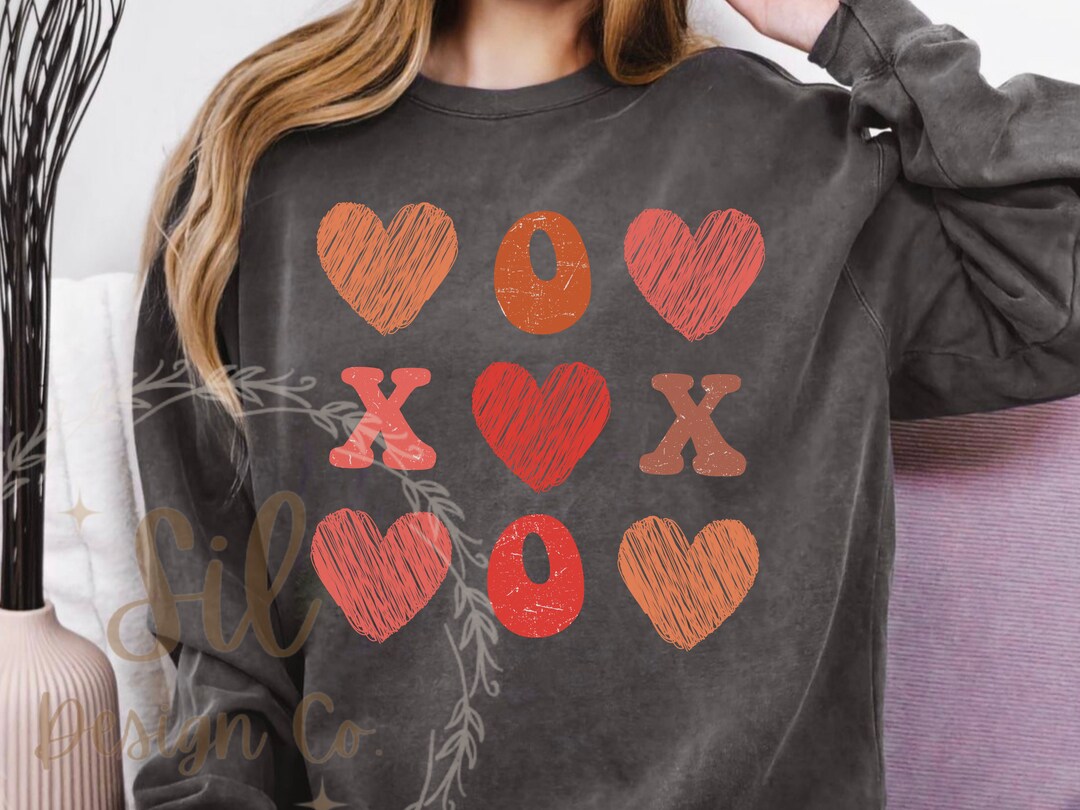 Valentine Hearts XOXO Png File for Sublimation, Trendy Valentine’s Day ...
