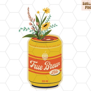 Floral Beer Can PNG for Sublimation, Western Sublimation Designs Downloads, Floral Beer Can PNG, Trendy PNG Files, Best Seller Png, Western