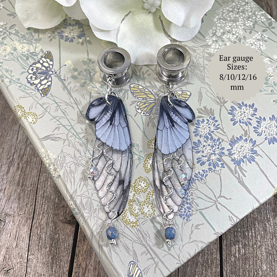 Butterfly Wing Ear Gauges, 6/8/10/12/16mm Stainless Steel