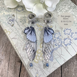 Jauges d&#39;oreille papillon, bouchons d&#39;oreille en acier inoxydable 6/8/10/12/16 mm pour oreilles étirées, tunnel auriculaire, ailes de fée, cadeau bijoux fantaisie