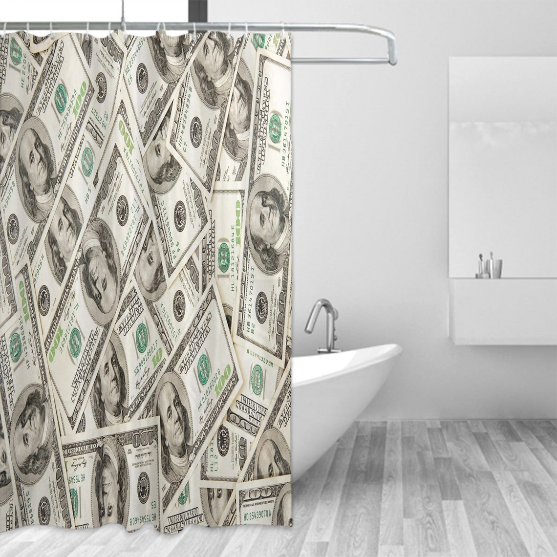 Money Shower Curtain Heap of Dollars Pattern Currency Pile Etsy