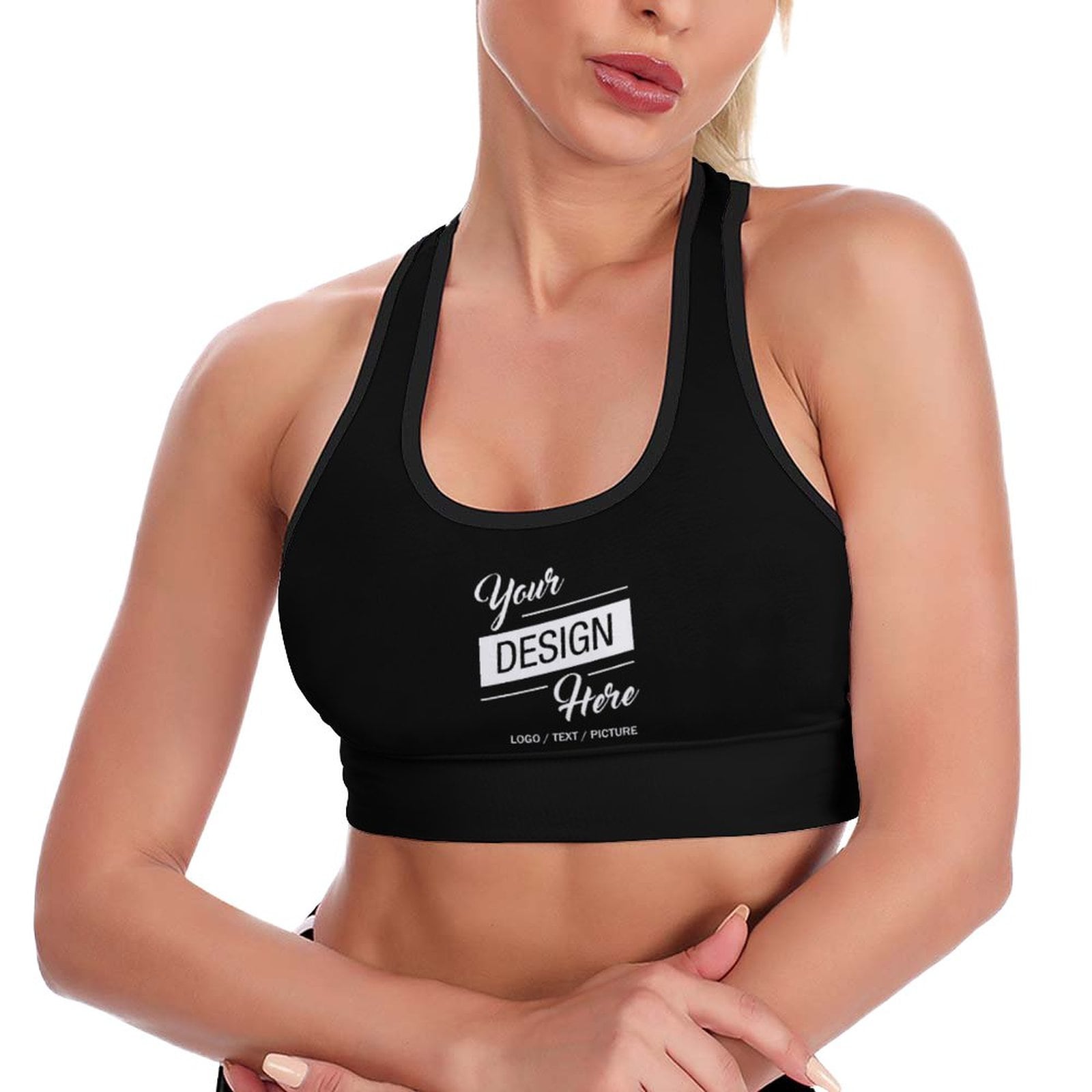 YESCUSTOM Personalised Women's Sports Bra, Custom Face Photo Funny Printed Sports  Bra Yoga Bra Unique Gifts : : Fashion