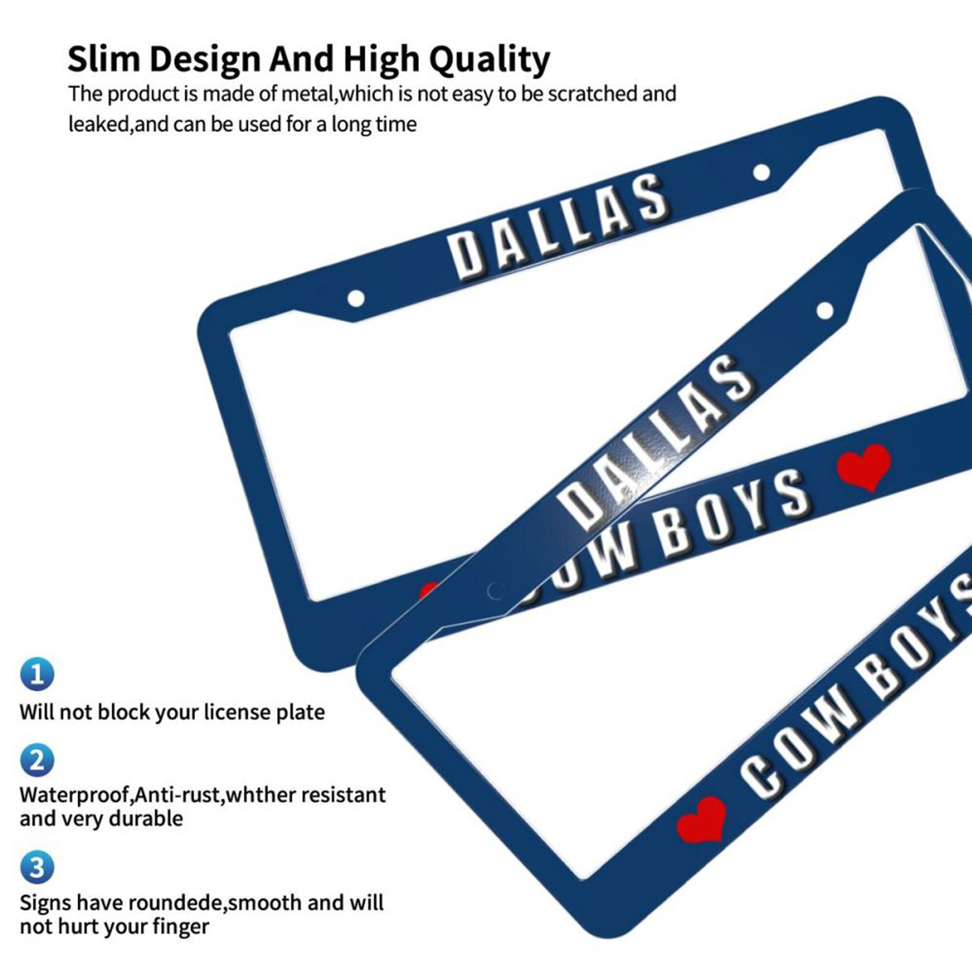 Dallas Cowboys License Plate Frame Cover Silvercar Accessory Etsy