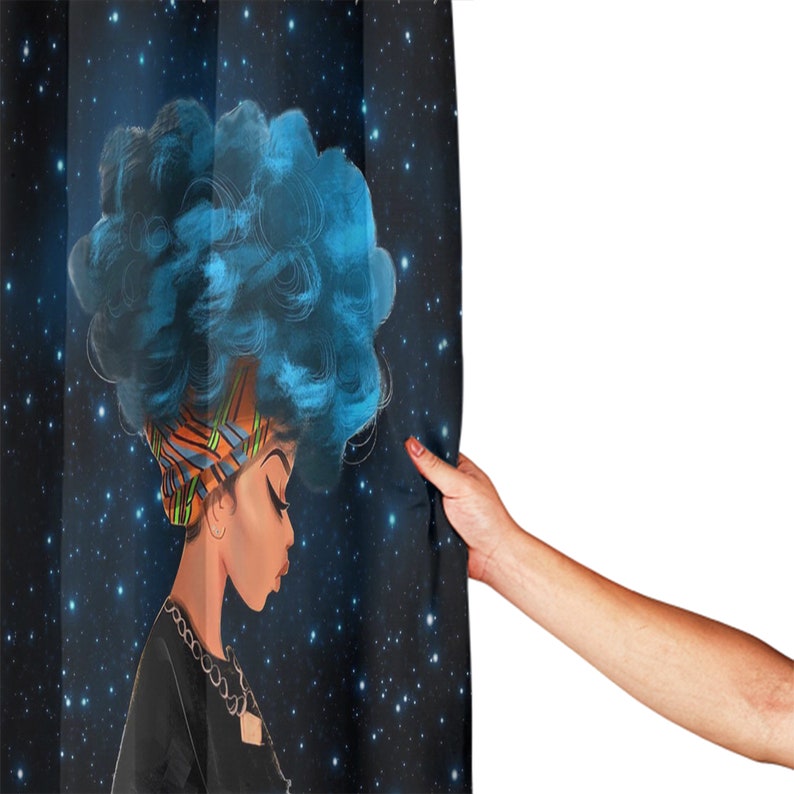 Black Girl Shower Curtain Afro African American Woman Lady Etsy