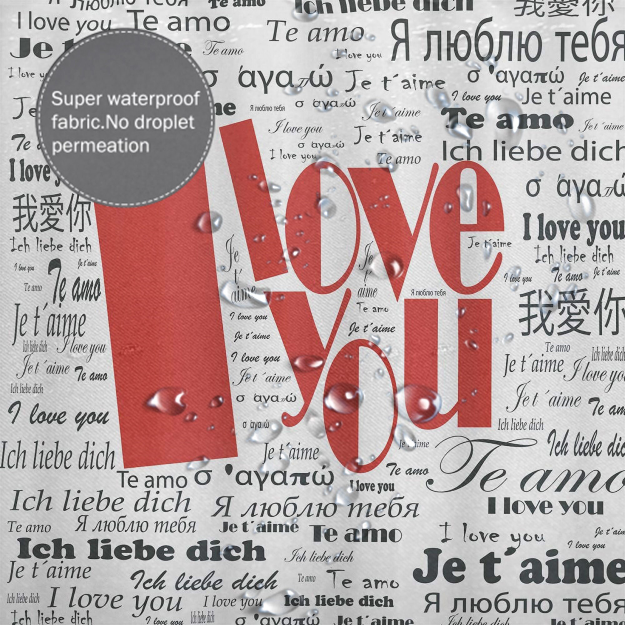 I Love You Shower Curtain Newspaper Love Words Contemporary Etsy