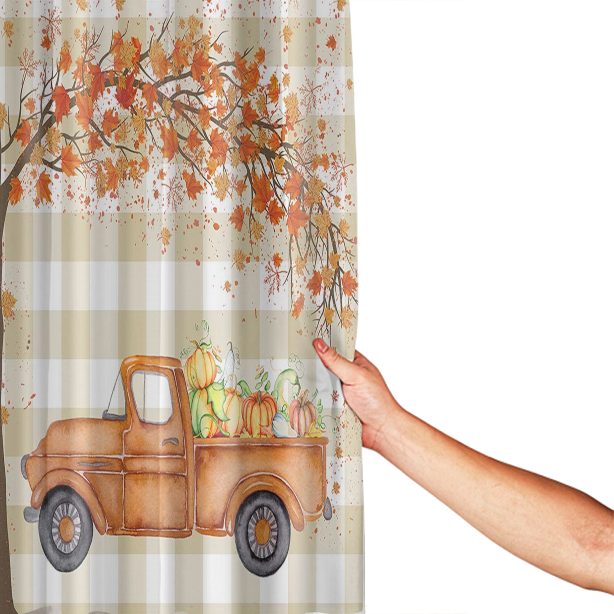 Shower Curtain Rustic Farm Pumpkin Patch Truck Pickup Autumn - Etsy