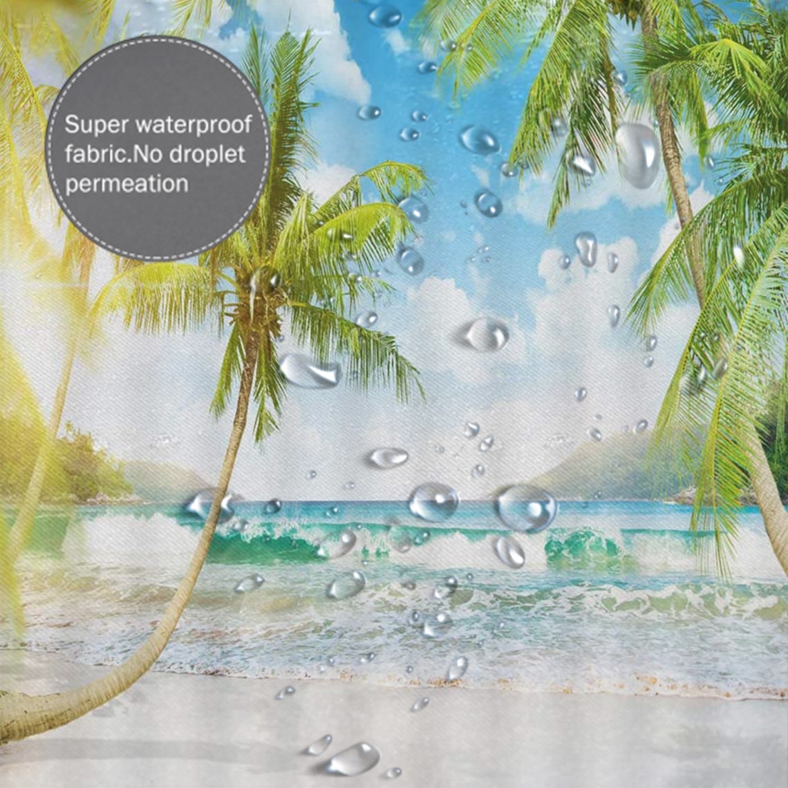 Feierman Beach Fabric Shower Curtain Ocean Decor Blue and Etsy