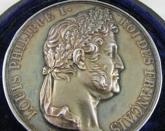 Antique Silver Medallion Louis Philippe I Roi Des Francais C1840 89g