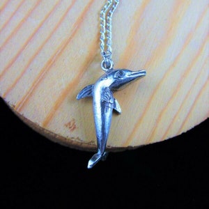 Vintage Leaping Dolphin Pendant on Chain