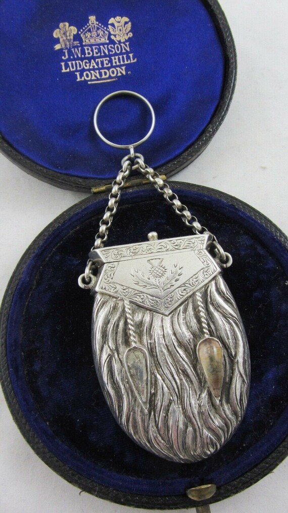 Antique Silver Victorian Novelty Sporran Ladies Pu