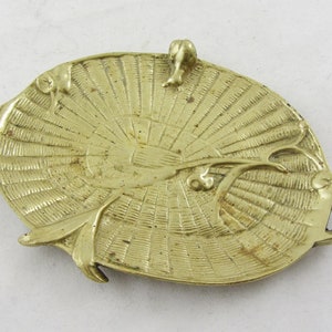 Antique Meiji Japonais Brass Trinket Panier à vaisselle avec escargot