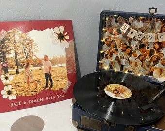 Disco de vinilo personalizado de 12": hecho a mano con tu música y obras de arte