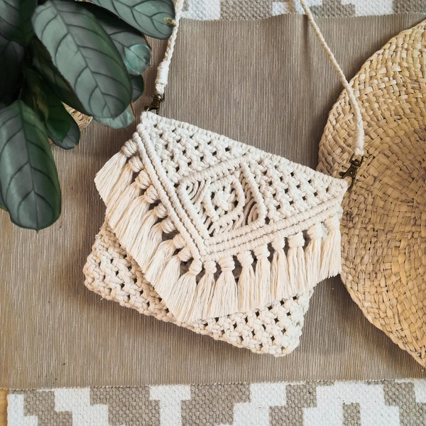 Makramee Tasche im Boho-Style Natur