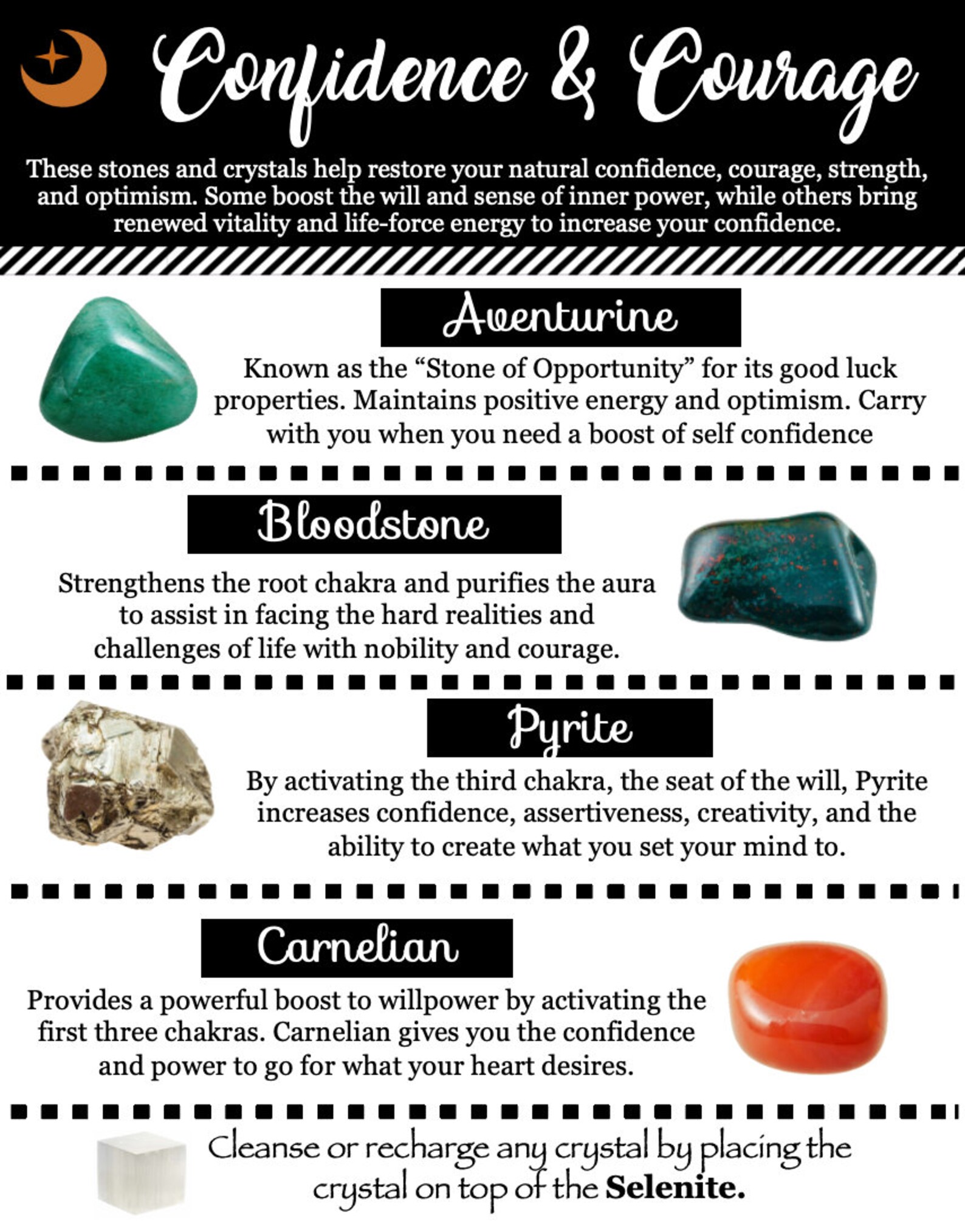 Confidence & Courage Crystal Collection, Bloodstone, Pyrite, Carnelian