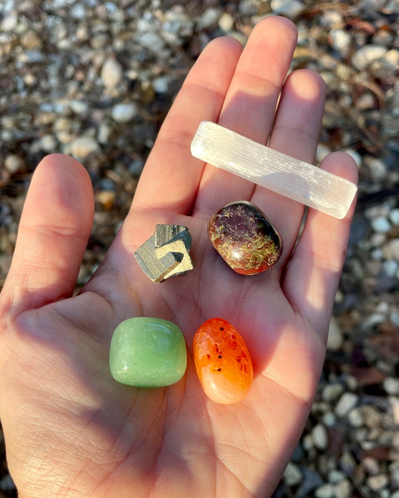 Confidence & Courage Crystal Collection, Bloodstone, Pyrite, Carnelian