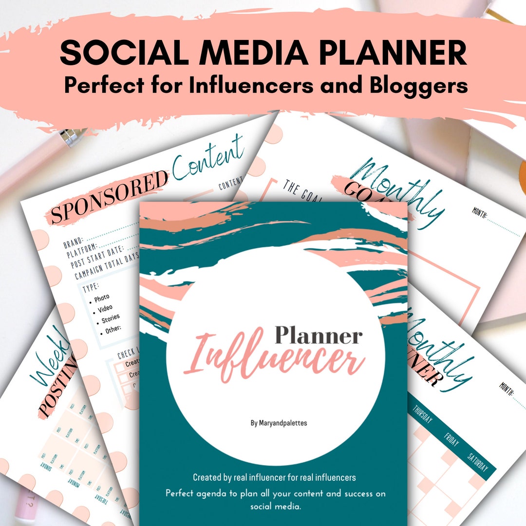 Influencer/blogger Social Media Planner. Digital Agenda. - Etsy