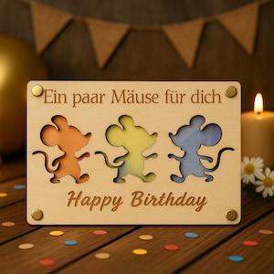 Geld cadeau houten bord MICE I Wish Fulfiller l Verjaardag | Gelukkige verjaardag l Cadeaukaart Houten cadeauverpakking