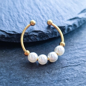 Bague Anxiety délicate pour femmes – bague à perles tournantes ajustable, un cadeau plein d'amour | Cadeau de Pâques | Luna