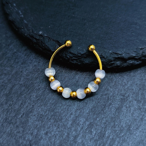 Minimalistischer Anxiety Ring mit drehbaren Glasperlen – verstellbarer Beruhigungsring für Alltag & Fokus | Ostergeschenk | Lumi