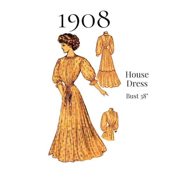 1908 Ladies House Dress or Wrapper Reproduction PDF Pattern #2263 (38 Inch Bust) - Etsy 1908 Ladies House Dress or Wrapper Reproduction PDF Pattern #2263 (38 Inch Bust) - Etsy