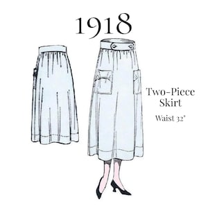 1918 Damenrock - PDF Schnittmuster #0129 (82cm Taille)