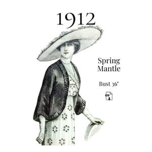 1912 Ladies Spring Mantle – PDF Sewing Pattern #0189 (Bust 36")