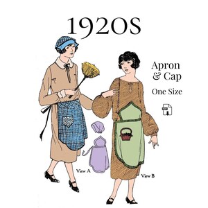 1920s Ladies Apron & Cap – PDF Sewing Pattern #0104 (One Size)