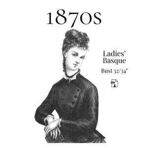 1876 Ladies Basque – Reproduction PDF Pattern #0164 (32–34 inch bust)