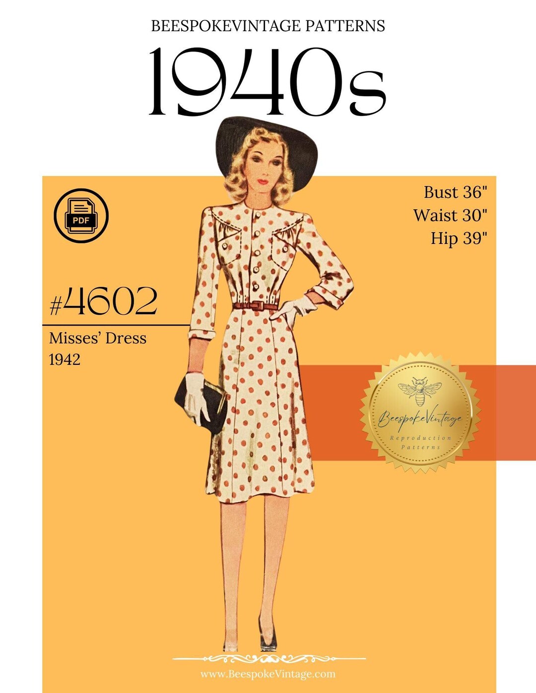 Vintage Dress-Bust 36