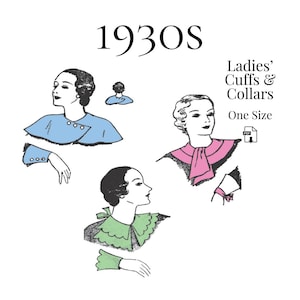 1930s Ladies Cuffs And Collars Accessories - Reproduction PDF 1935 Pattern #3260