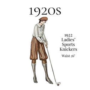 1922 Young Ladies Sports Knickers – Reproduction PDF Pattern #2473 (26" waist)