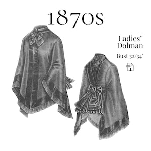 1876 Ladies Barathea Dolman – Reproduction PDF Pattern #0160 (32–34 inch bust)