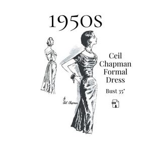 1950s Formal Dress – Ceil Chapman Style – PDF Pattern #1251 (35" Bust) – Instant Download