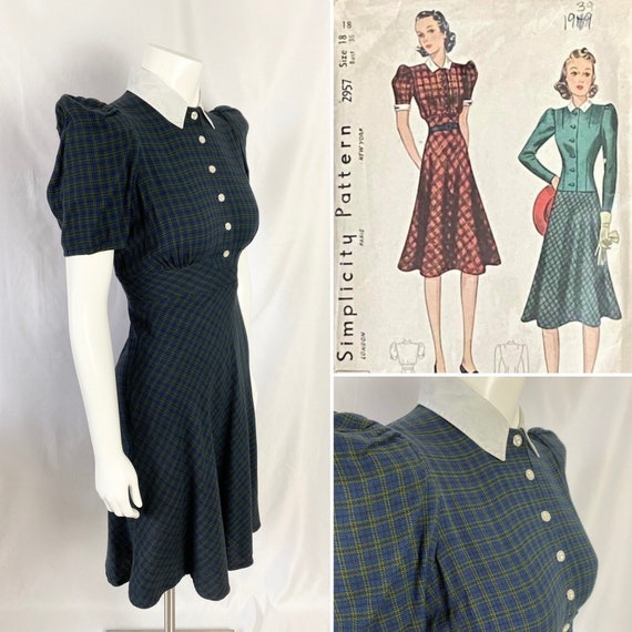 CUSTOM MAKE - Late 1930s/early 1940s Dress with J… - image 1